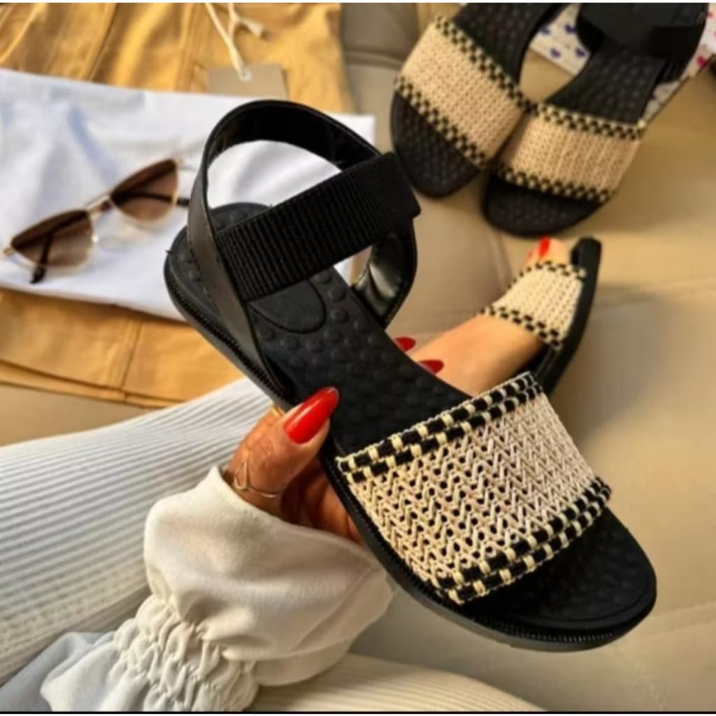 Sandalia rasteira Feminina Ultra Macia e Confortável  Calce fácil