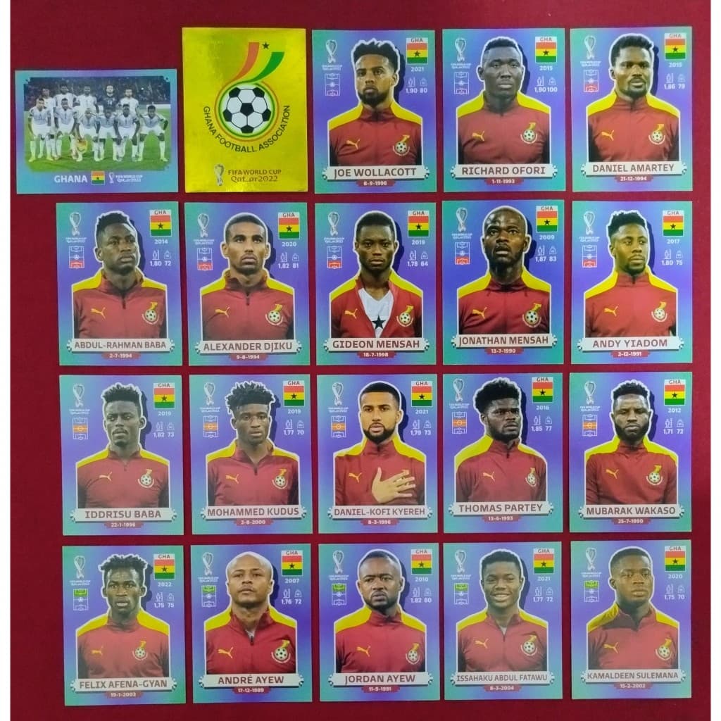 Figurinhas Avulsas da Copa do Mundo 2022 Seleção da Gana (GHA)