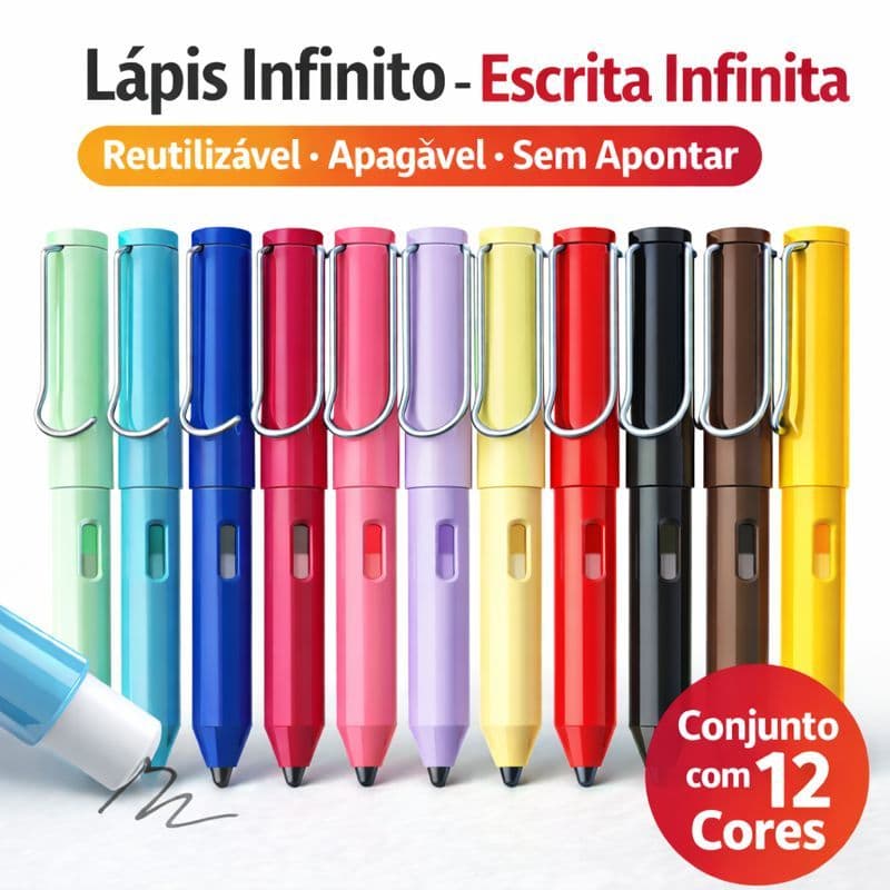 Kit Lápis Infinito De Escrita preto Eterna Criativo Grafite Papelaria Escritório Escola estutante criança