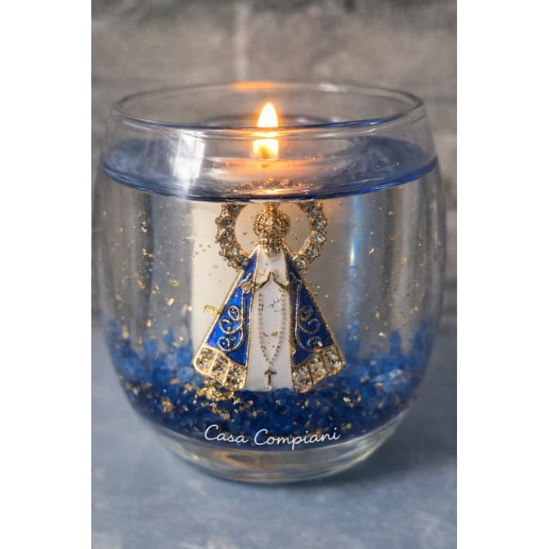 Vela Nossa Senhora Aparecida Aromática com Refil | Vela Religiosa para Oração (Espírito Santo e São Jorge)