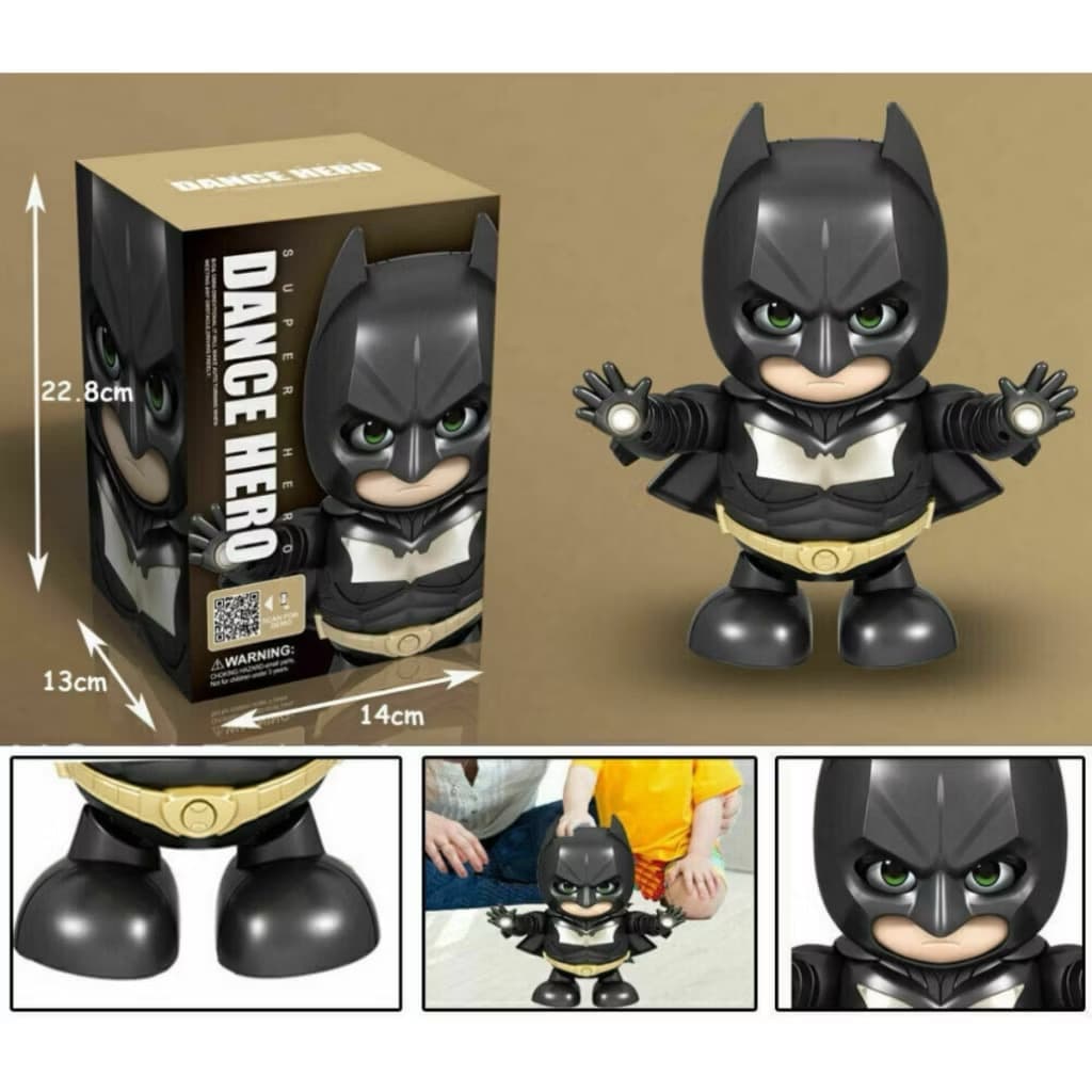 Boneco Aranha Thor homen ferro Batman Articulado Som Luz Movimento Dance Hero DC Marvel Liga da Justiça