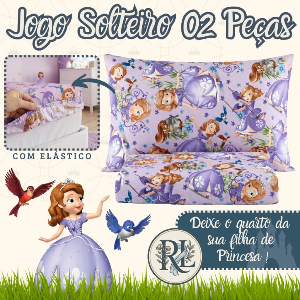 Jogo de Lençol Solteiro 02 Peças Estampas Infantil e Adulto Promoção