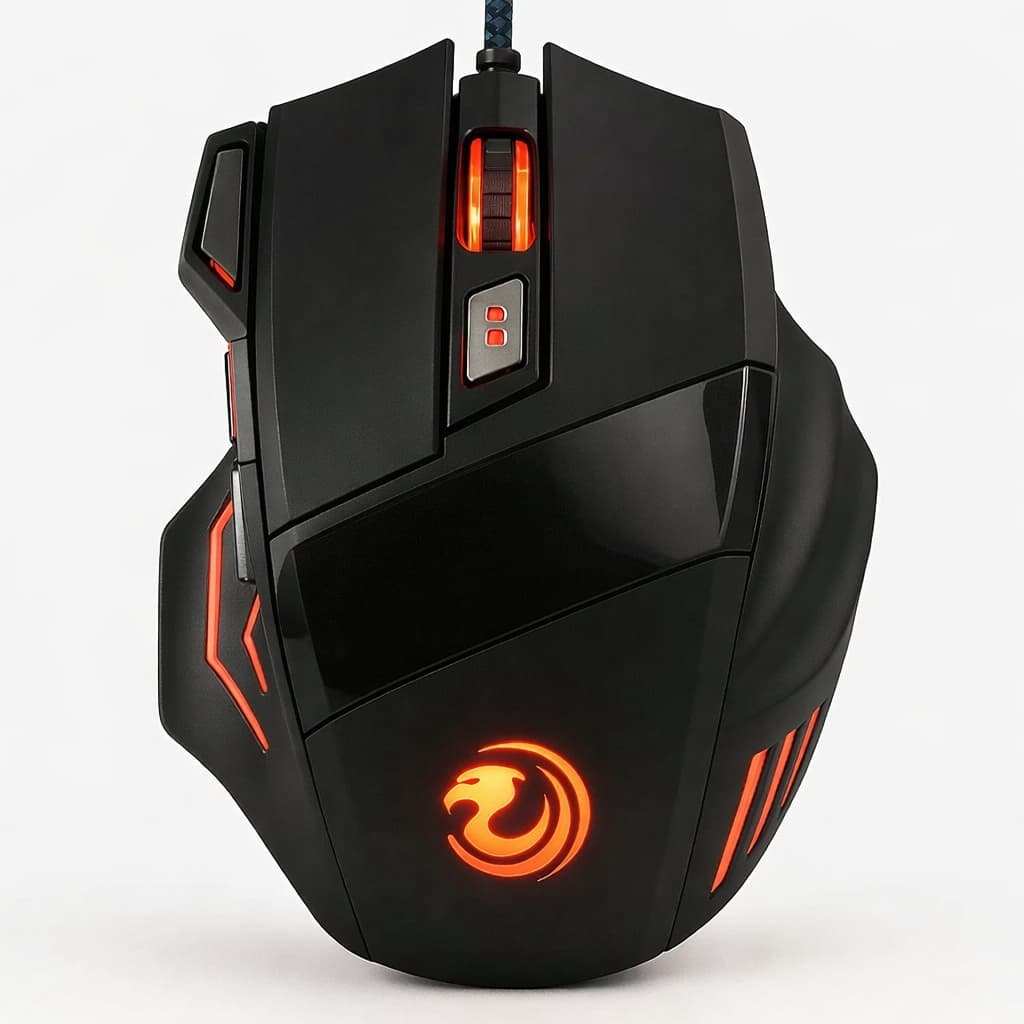 Mouse Gamer Iluminado Led RGB 7 Botões Para Jogos 3200 Dpi