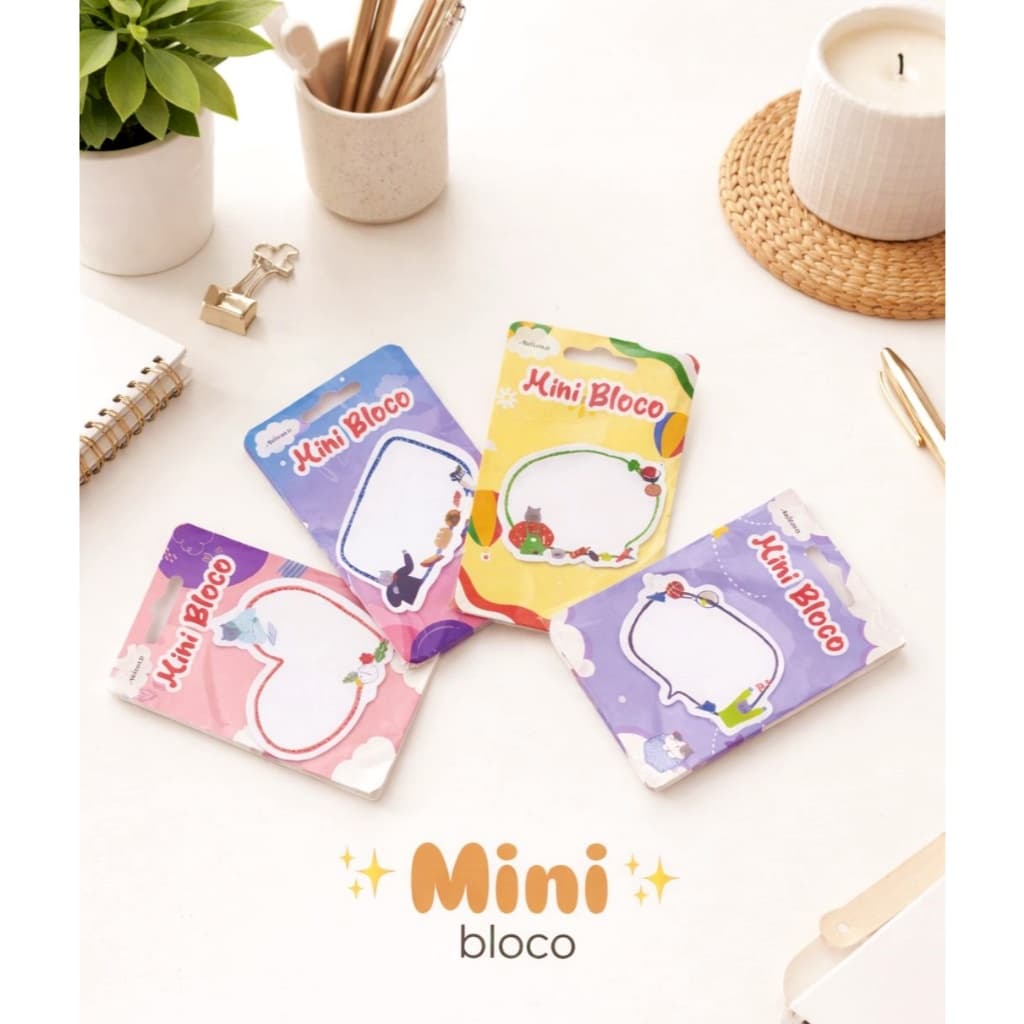 Mini Bloco de Anotações 30 Folhas para Recados e Lembretes