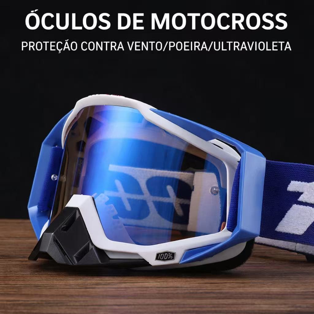 Oculos Motocross 100 Trilha Enduro Ciclismo Lente Espelhada