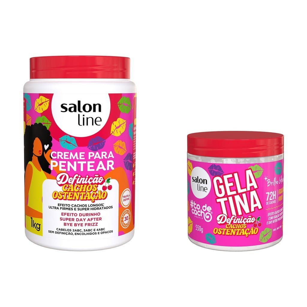 Kit Creme para Pentear e Gelatina #todecacho Cachos Ostentação