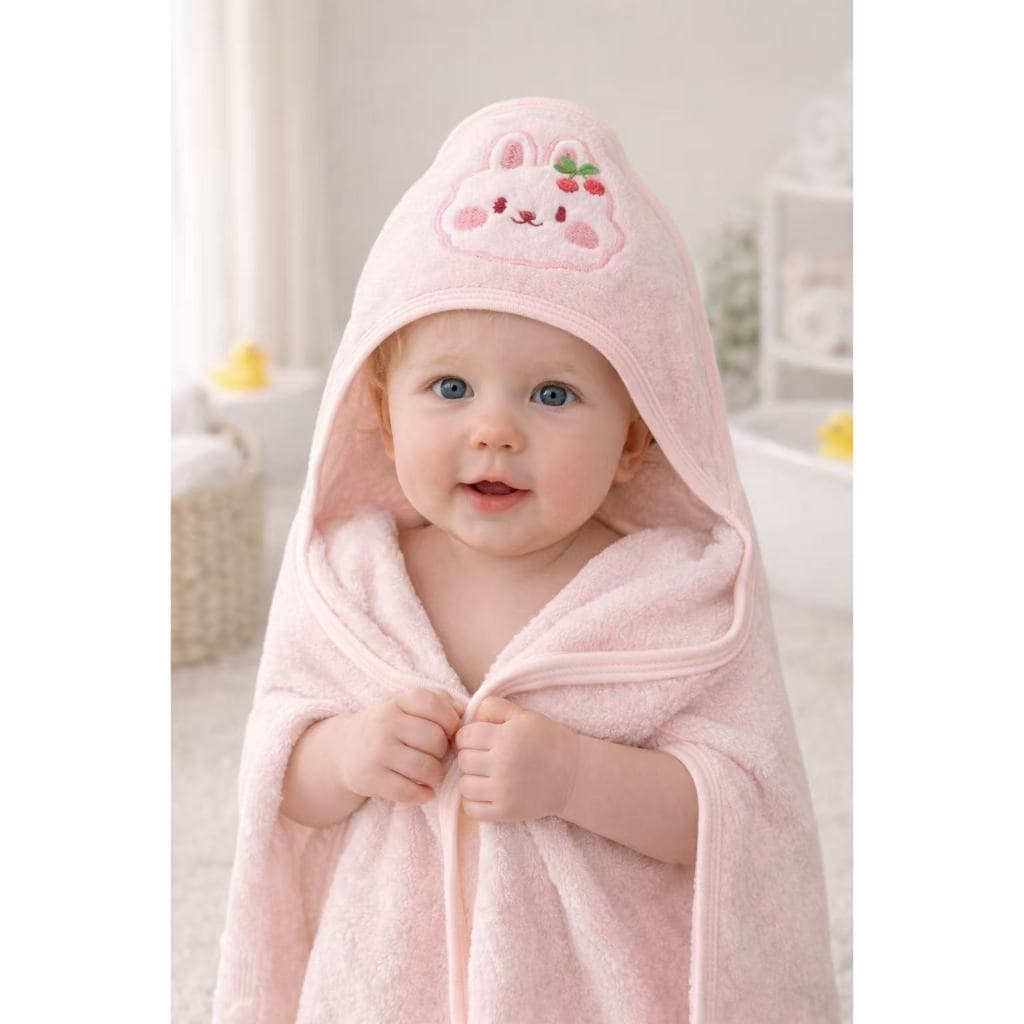 Toalha De Banho Bebê Capuz Roupão Infantil Recém Nascido Criança Bichinho Bordado Absorvente80X80CM