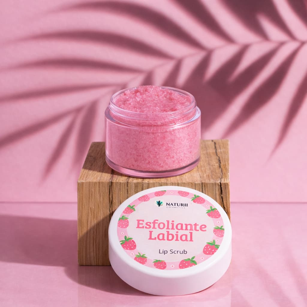 Esfoliante Labial Morango Lip Scrub 15g  – Natural, Vegano e Hidratante