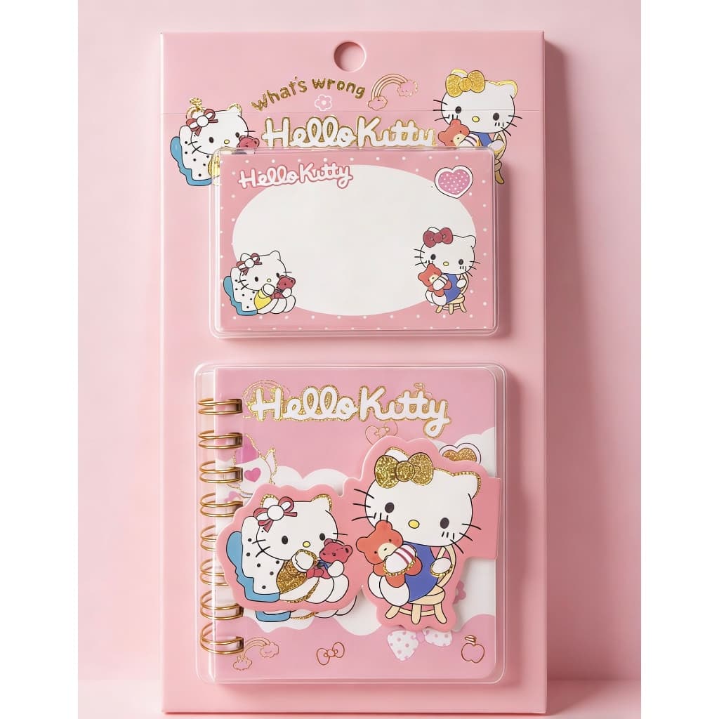 Kit Papelaria Infantil – Bloco de Notas e Post-its Avengers e Hello Kitty