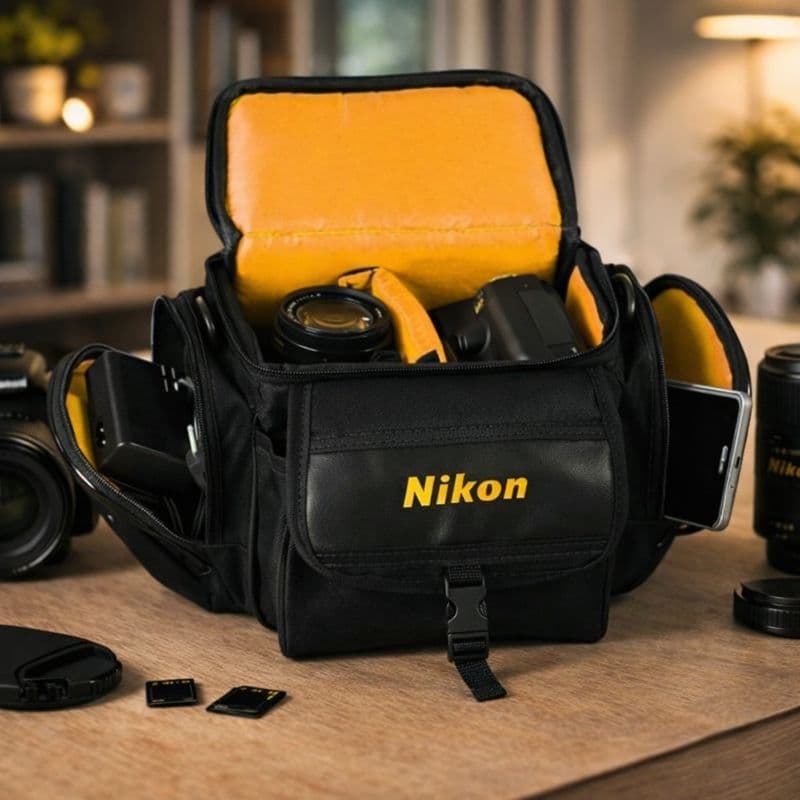 Bolsa Case Fotográfica Nikon Para Acessórios e Câmeras Dslr D7000, D3200, D5300, D5200