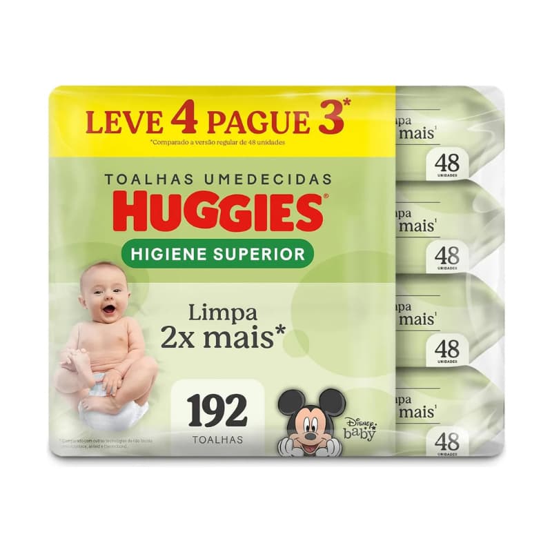 Pack Toalha Umedecida Disney Baby Huggies Max Clean Pacote 4 Unidades Leve Mais Pague Menos