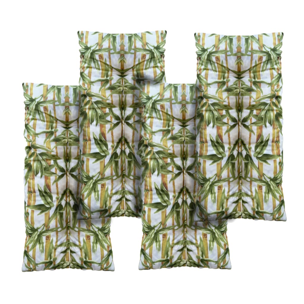 4 almofadas  95x45 cm, oferece conforto e estilo para bancos, poltronas e cadeiras de bambu e vime.