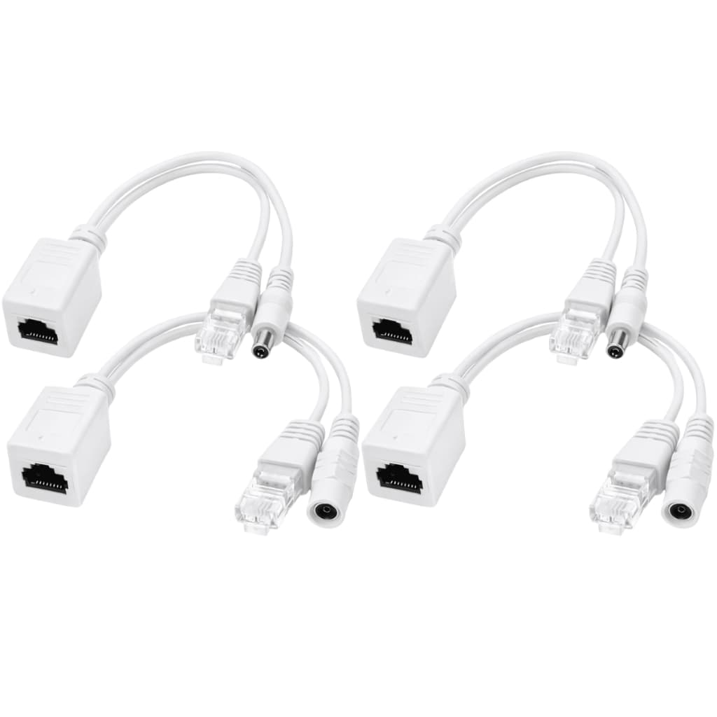 2 Par Adaptador Cabo Poe Injetor E Separador Rj45 P4