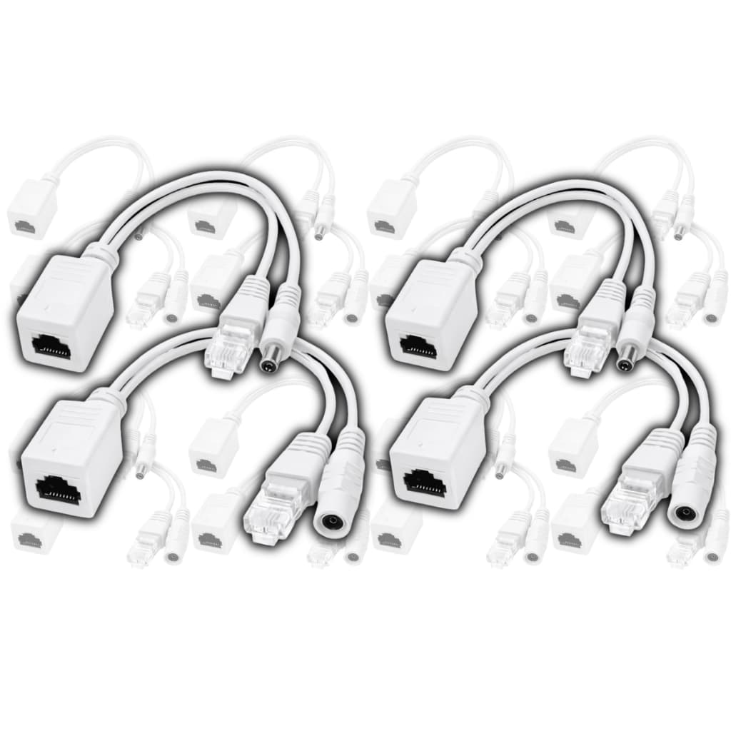 10 Par Cabo Adaptador Poe Ethernet R45 Injetor E Separador