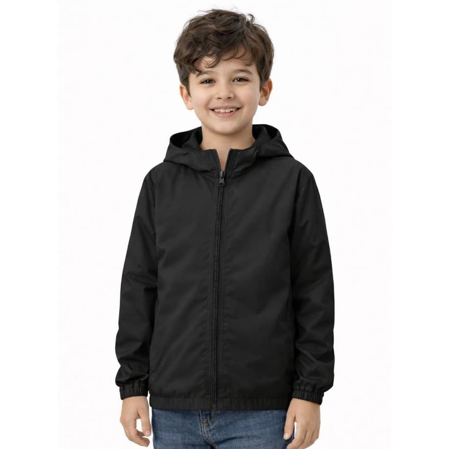 Jaqueta Corta Vento Masculina Infantil Impermeável Semi Forrada Resistente ao Vento