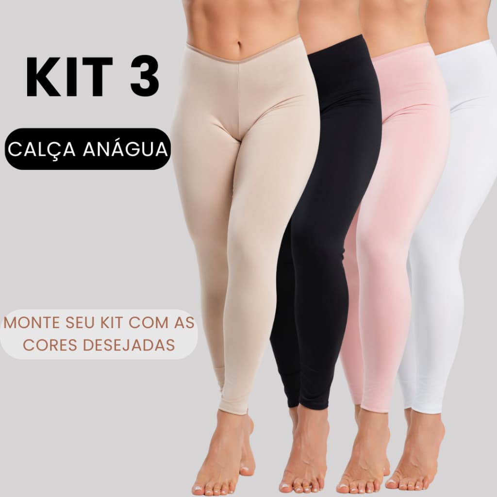 Kit 3 Calça Anágua Antiatrito Segunda Pele Conforto Proteção Feminina Usar Por Baixo Evita Transparência F7 NEW STYLE