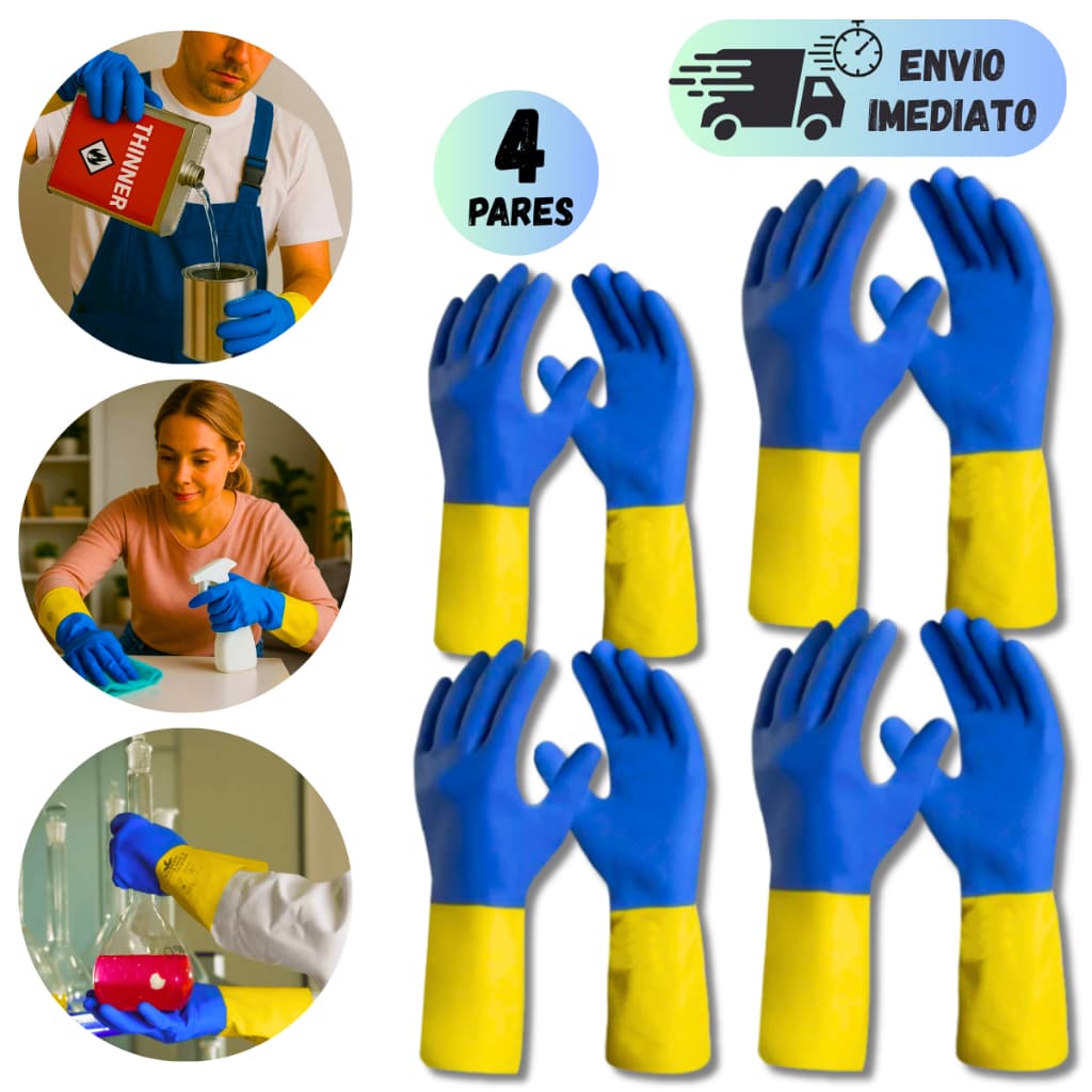 KIT 2/4 PARES DE LUVA DE LATEX MULTIUSO MEDIX NEOPRENE FLOCADA SUPER RESISTENTE PARA LOUÇA LIMPEZA PROTEÇÃO QUIMICA