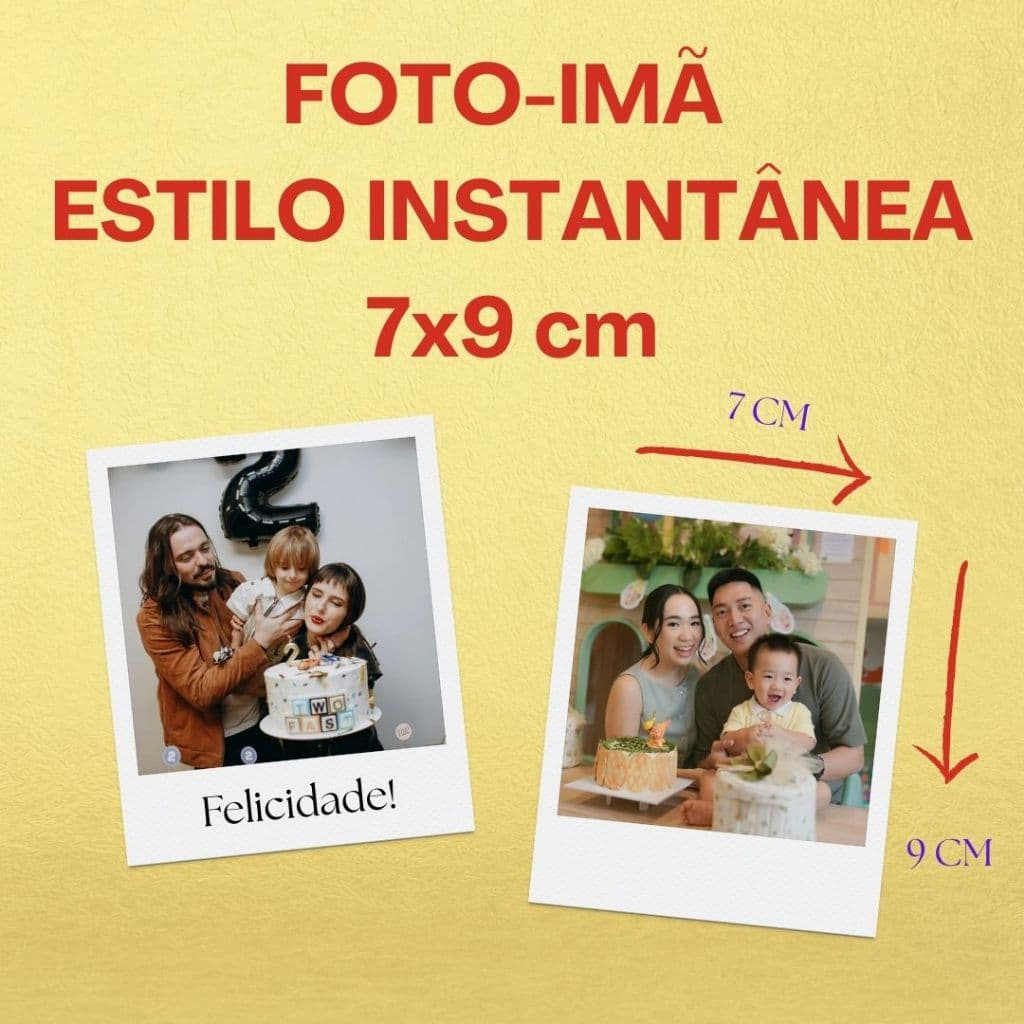 Foto Imã 9x7 cm Estilo Instantânea Retrô Qualidade Premium - Brindes Casamentos Batizados Chás de Bebe Presente Criativo