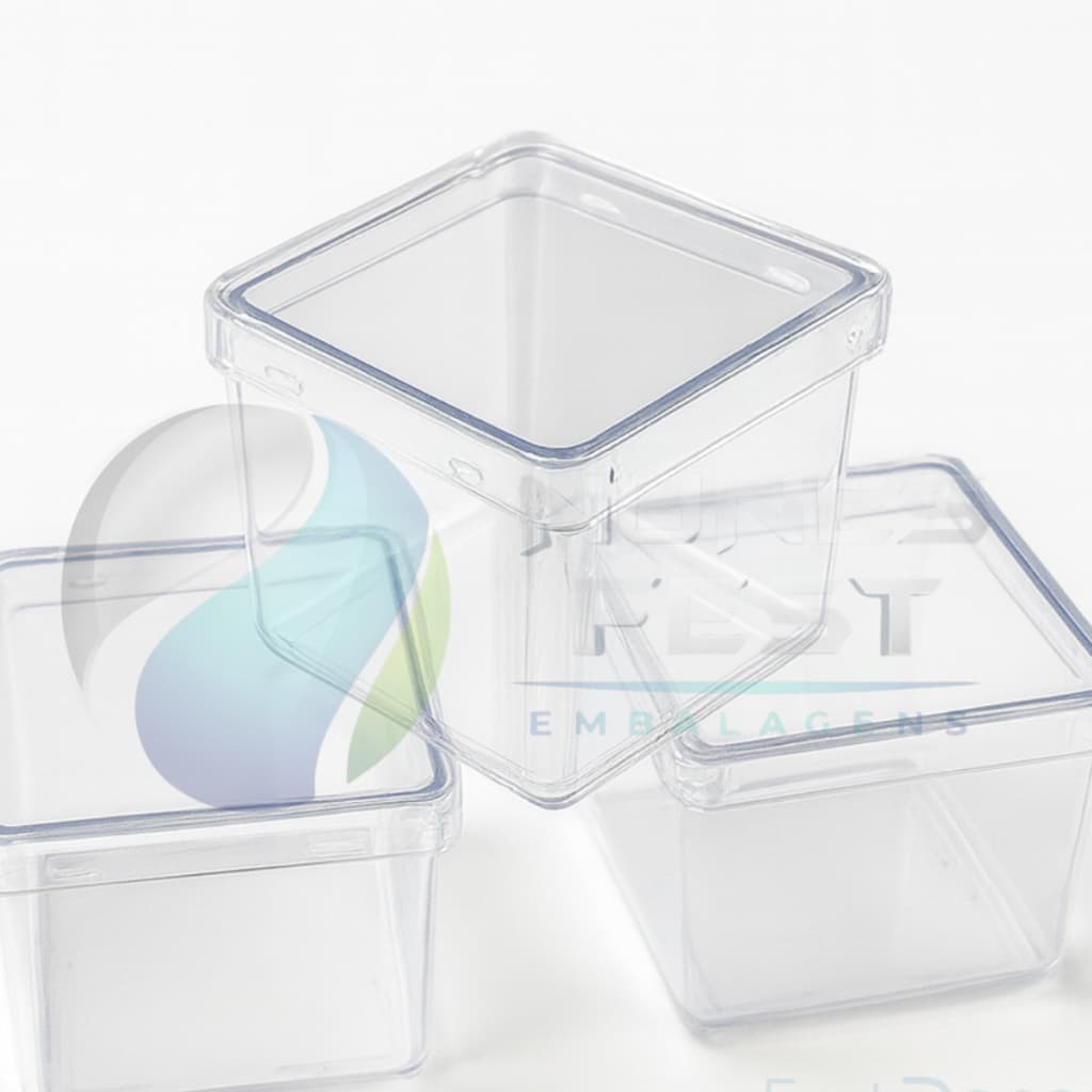 Kit Caixinhas Acrilicas 5x5 - 30 unidades - para lembrancinha transparente cristal para decoraçao
