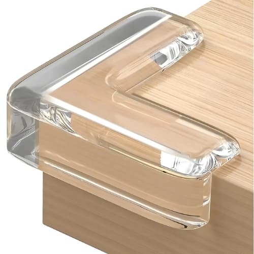 Protetor de Quina de Mesa em Silicone com Adesivo Transparente para Crianças