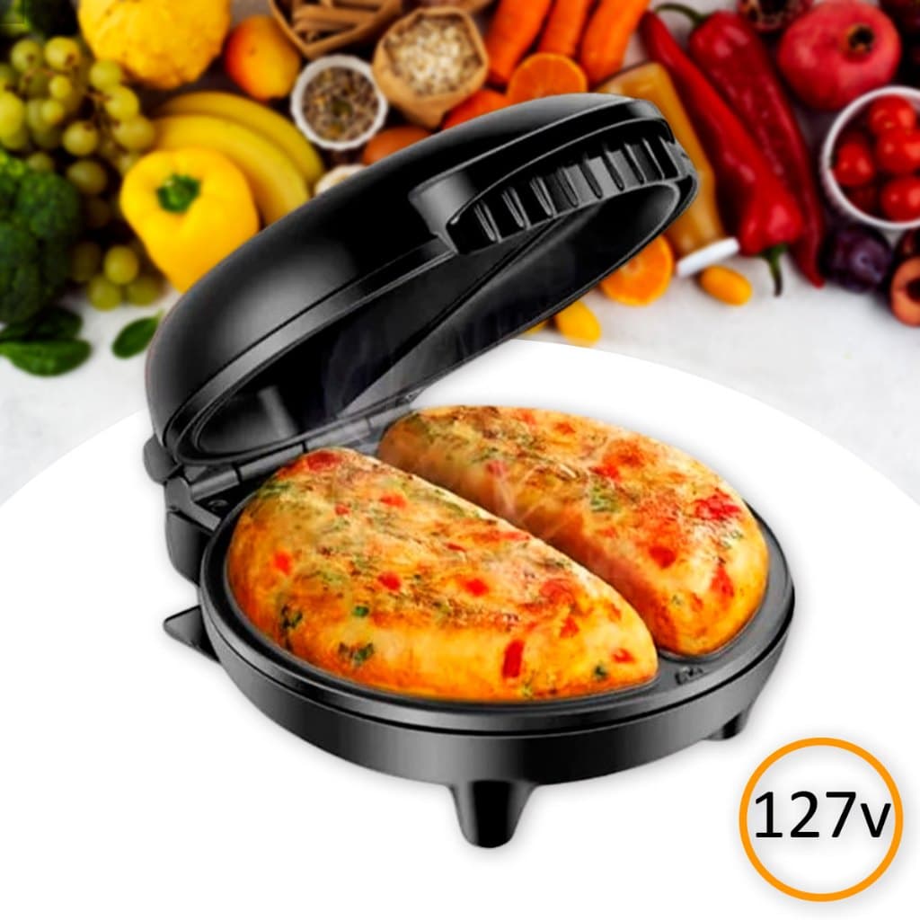 Omeleteira Elétrica Mr. Cheff Antiaderente Redonda Inox 800w 127v Agratto