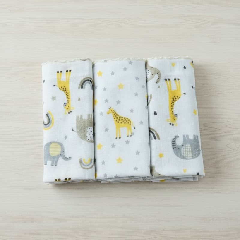 Kit Fraldas Bublim de Bebê com Bainha c/3  68x 70cm