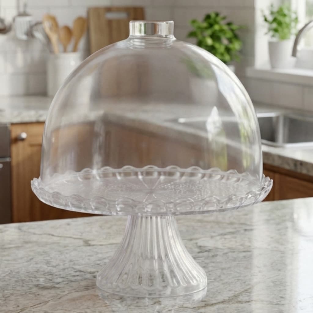 Boleira Cake Esmeralda com Cúpula Acrílica – Design Clássico e Charmoso