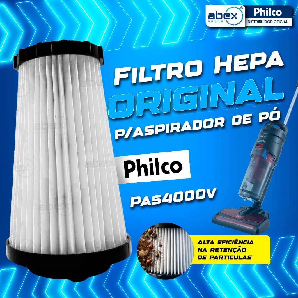 Filtro Hepa Para Aspirador De Pó Philco PAS4000V Power Clean Peça Para Reposição 796349 Original