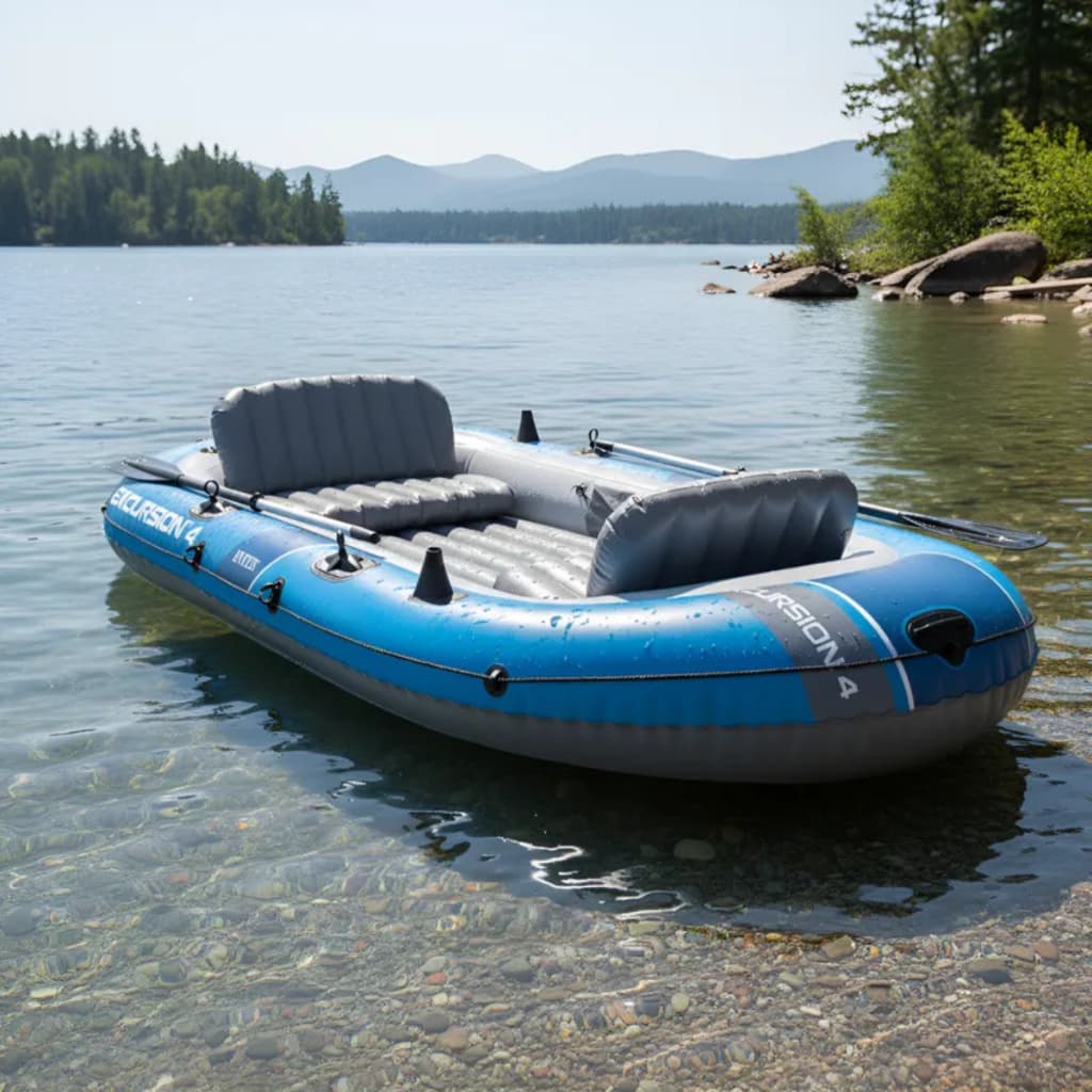 BOTE EXCURSION 4 INTEX C/ REMO + BOMBA DE AR 4 PESSOAS 500KG