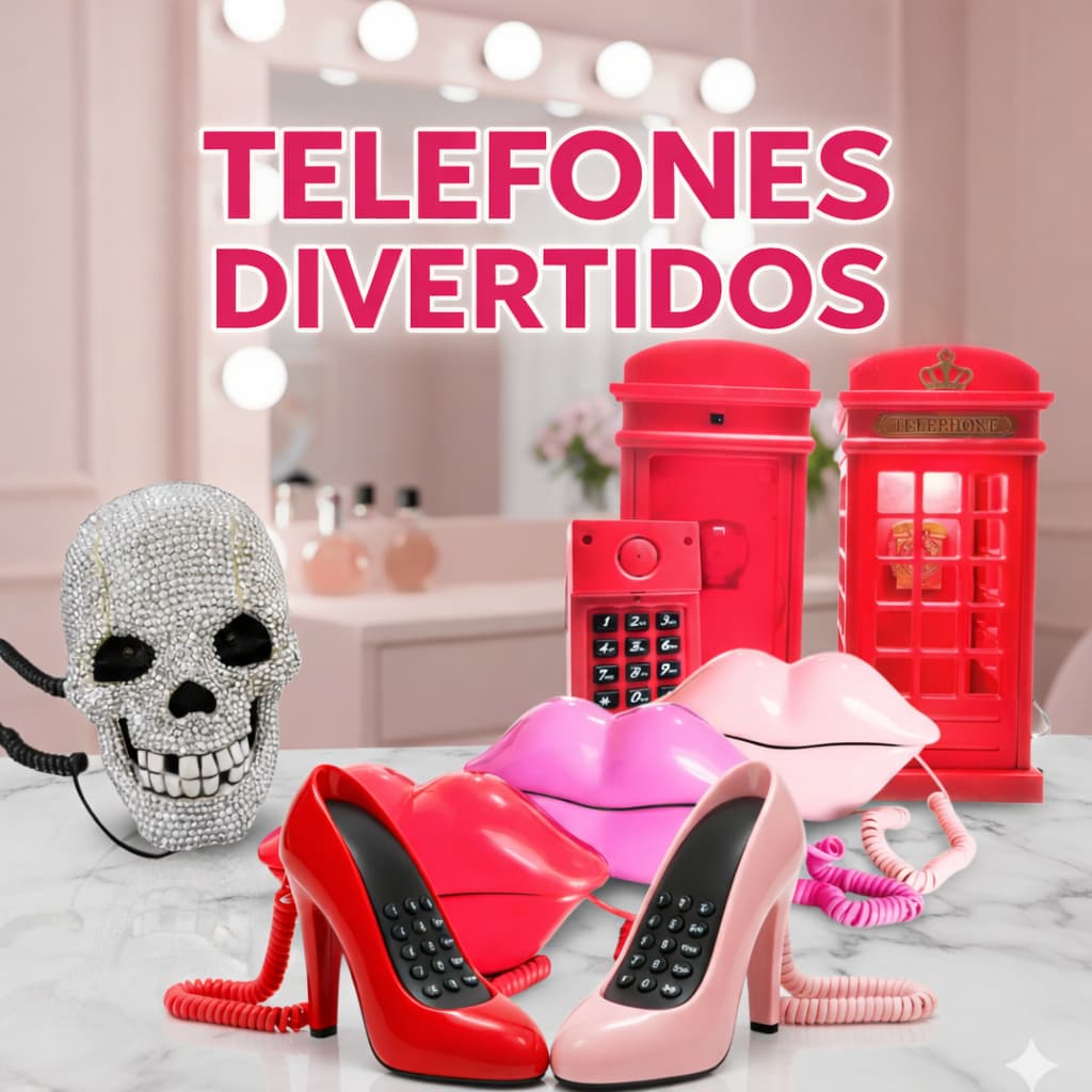 TELEFONE DECORATIVO TELEFONES DIVERTIDOS BOCA CAVEIRA CABINE LONDRES SAPATO