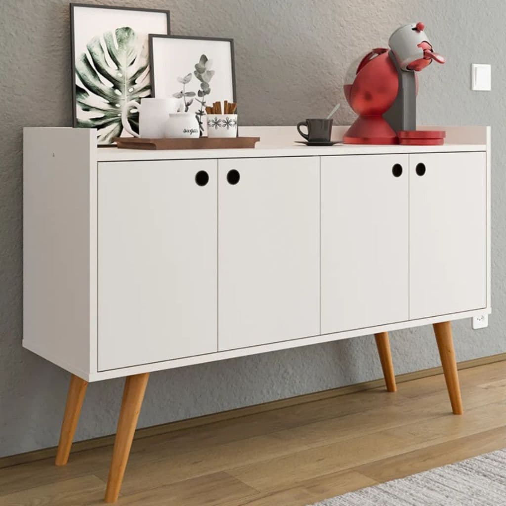 Aparador Buffet Retrô 4 Portas Cantinho do Café / Sala de Estar  Organizador de Cozinha Balcão Dallas