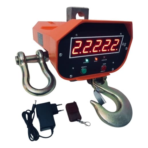 Balança 3 Toneladas 3000kg Guindaste Display Controle Crane Scale Recarrecavel Industrial Gado