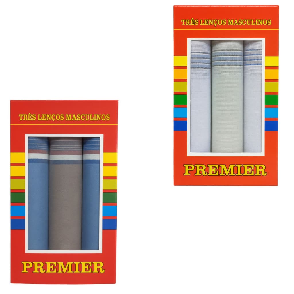 Kit 6 Lenços Tecido 100% Algodão 32x32 Premier