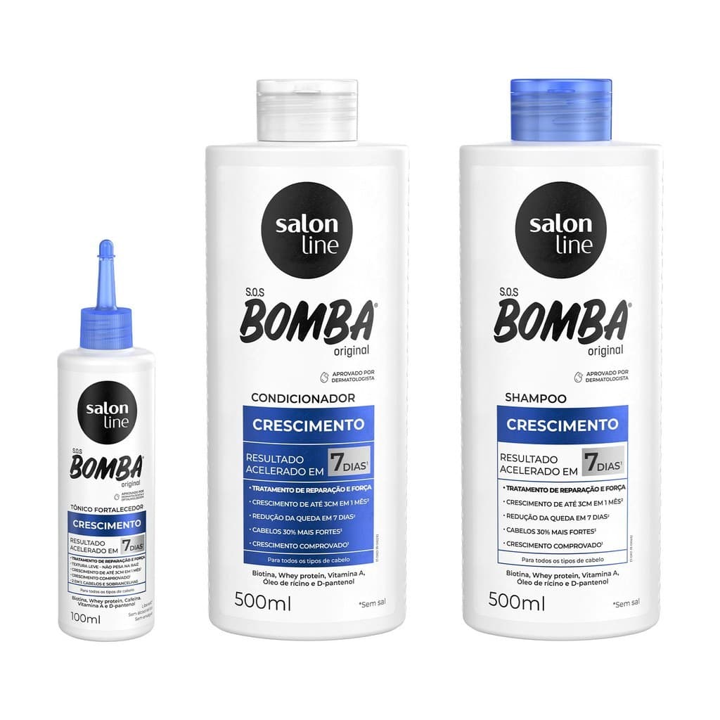 Kit SOS Bomba 500ml + Tônico crescimento acelerado Salon Line