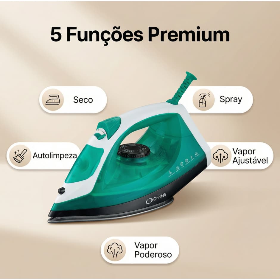 Ferro de Passar a Vapor 240ML Seco e Vapor Spray de Água Vapor Ajustável Explosão de vapor