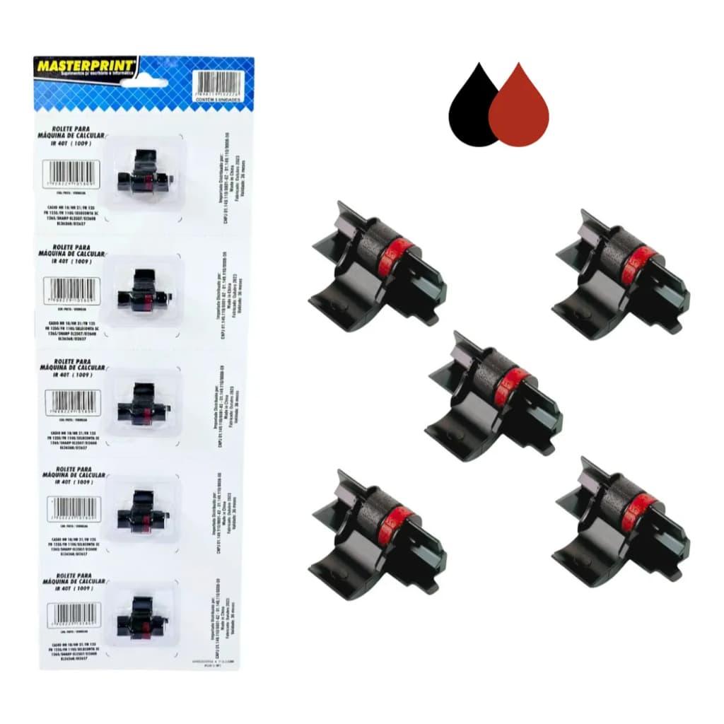 Rolete Calculadora Ir40t Cartela Com 5 Unidades Masterprint