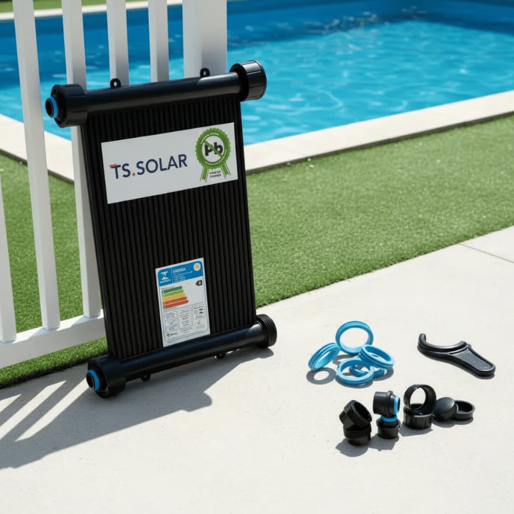 Aquecedor Solar Piscina 6.000L (4,5m²) – 5 Placas TS Solar 3m Rosca