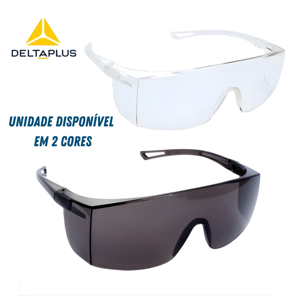 Óculos de Proteção Incolor/Preto Fumê - Alta Resistência e Proteção UV400 para Segurança EPI