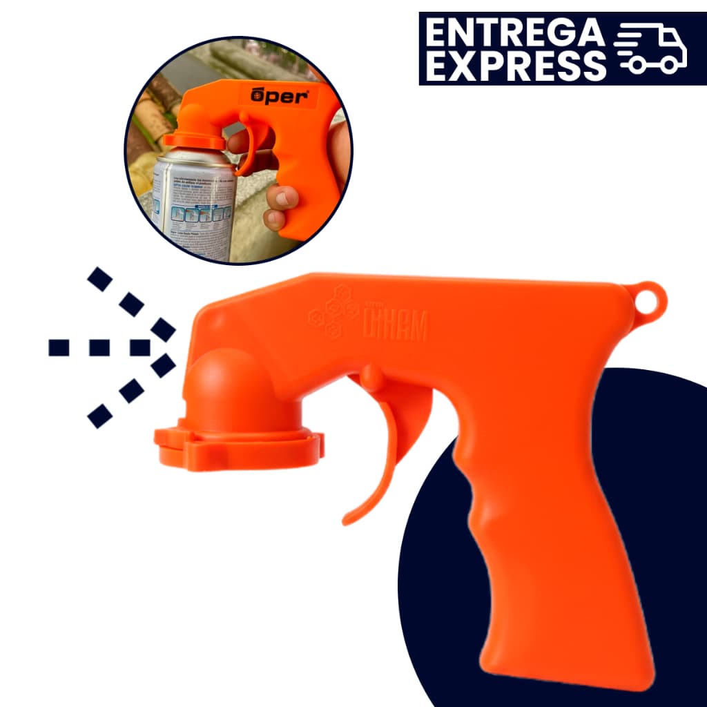 PISTOLA UNIVERSAL APLICADORA COM GATILHO PARA LATAS DE SPRAY DE TINTA, VERNIZ, LUBRIFICANTES