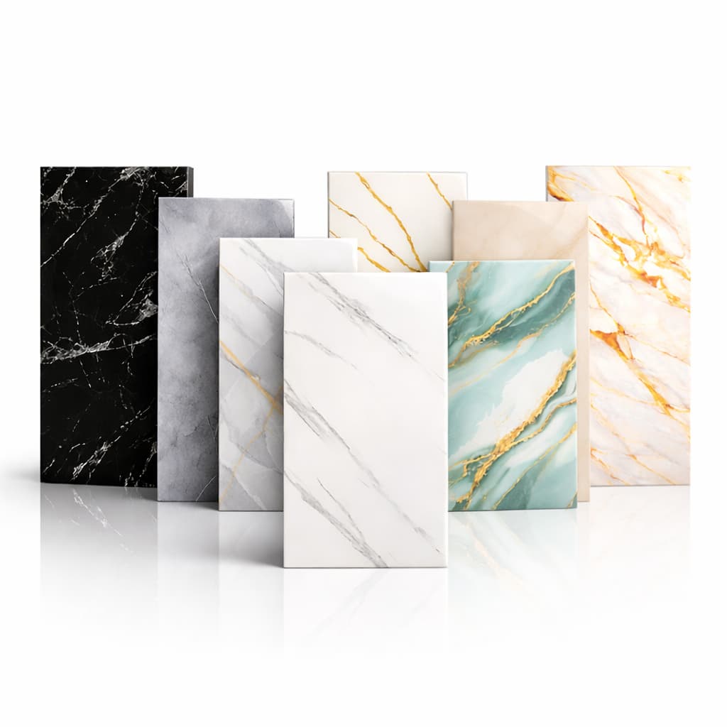 Kit 10/20/30PC Placas Adesivos de Parede 3d Colante Mármore Relevo Lavável 30cm X 60cm Premium