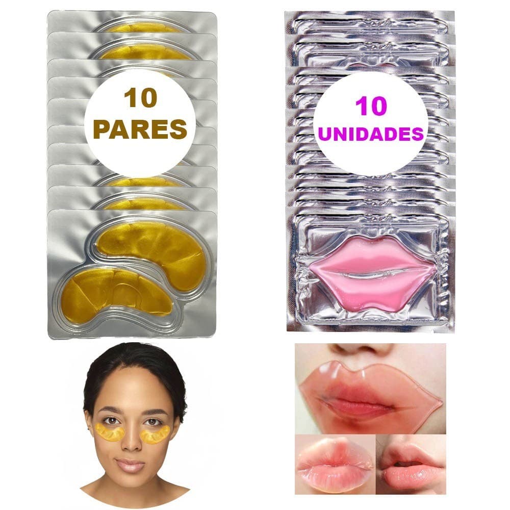 Kit 10 Hidratantes Labiais + 10 Pares Máscara para Olhos Skin Care Completo