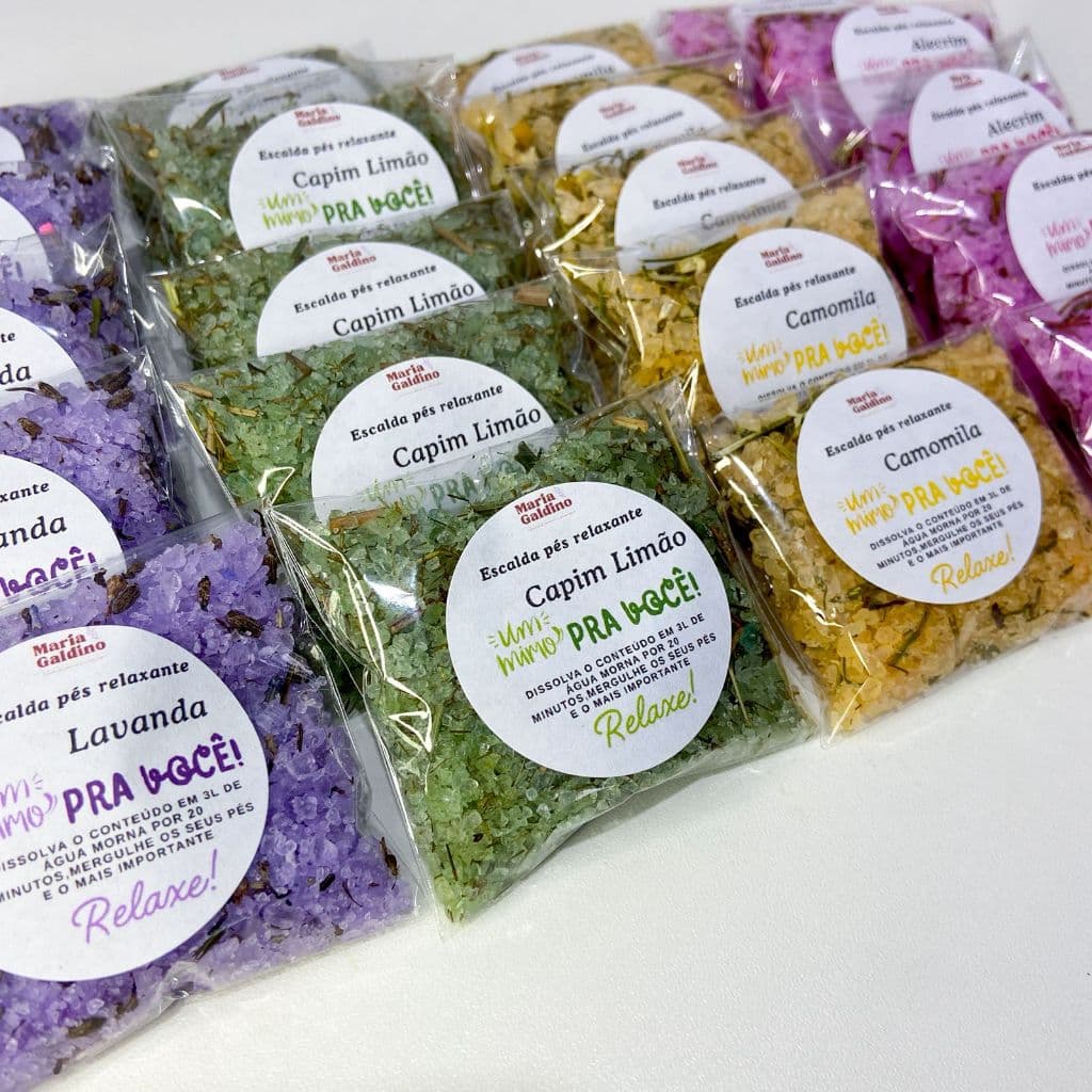 Escalda Pés Relaxante Spa dos Pés Lavanda Camomila Alecrim Capim Limão
