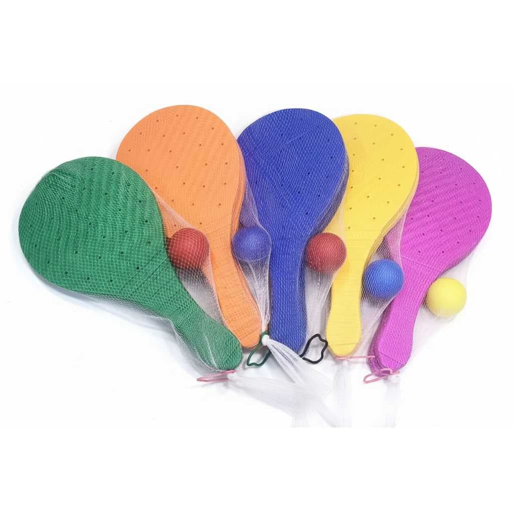 Kit Raquetes De Plastico Para Frescobol + Bolinha e Raquete