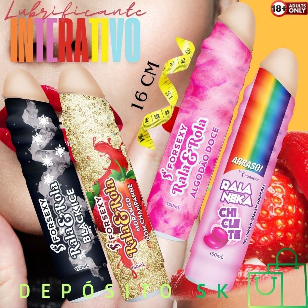 Rala e Rola Gel Lubrificante Massageador Comestível Sexo Oral Interativo 150 ml