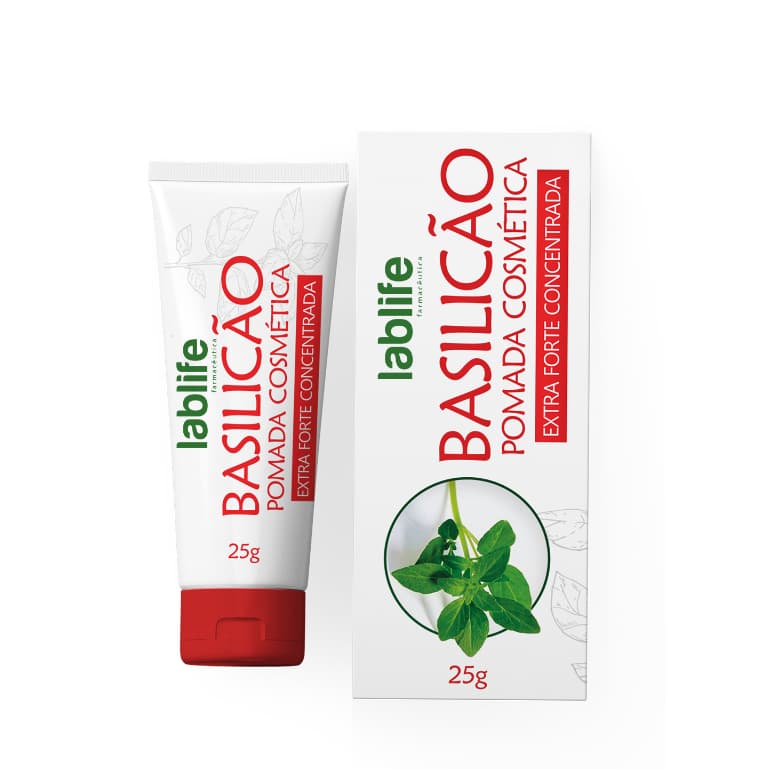 Pomada Basilicão 25g Secativa Cicatrizante Espinhas Furúnculos Pele Inflamada Irritação Cutânea