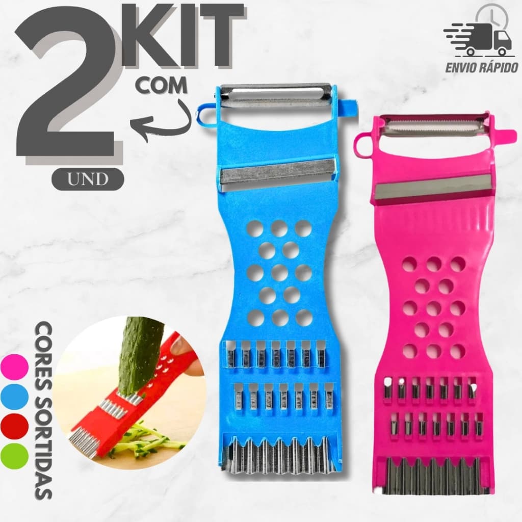 2 Descascador Ralador | Utensílio Multiuso e Prático Para Legumes