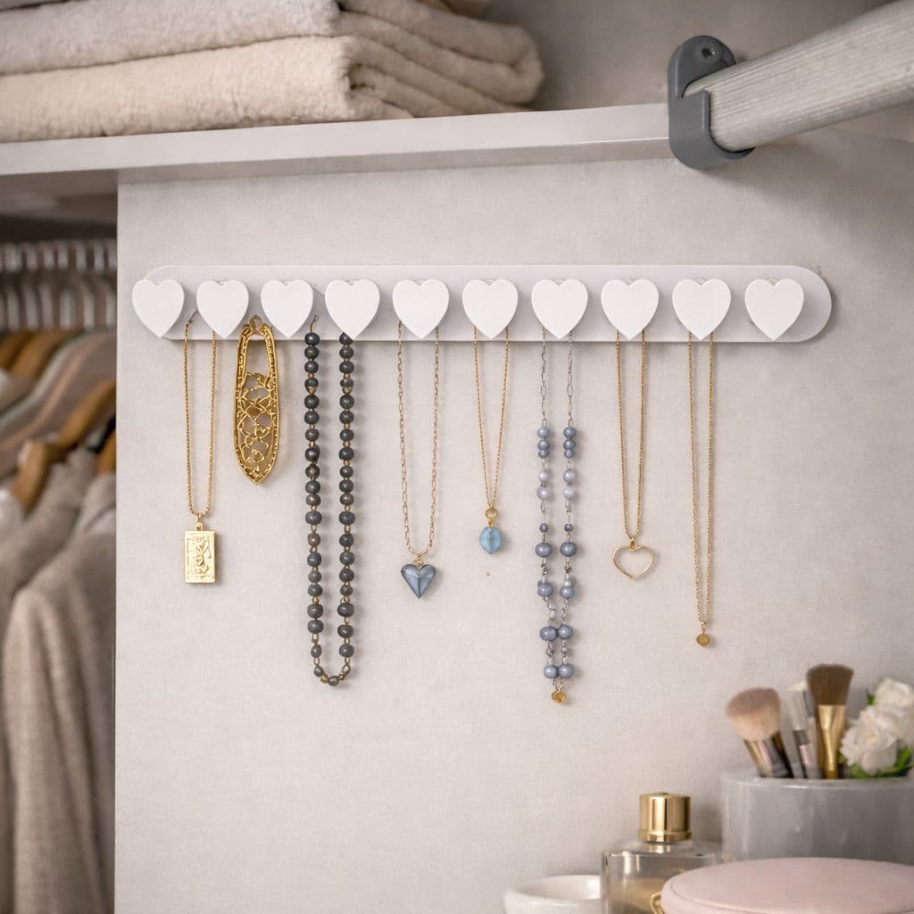 Organizador para Pendurar Joias Coração Expositor Suporte de Anéis Colares e Pulseiras