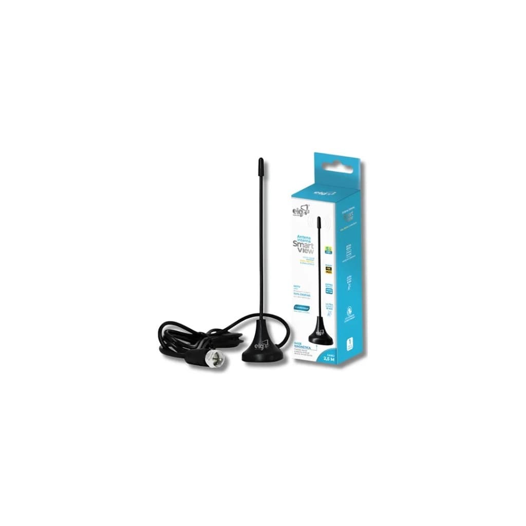 Antena Interna Digital 4k Ultra HD Sinal TV HDTV Cabo 2,5 Metros