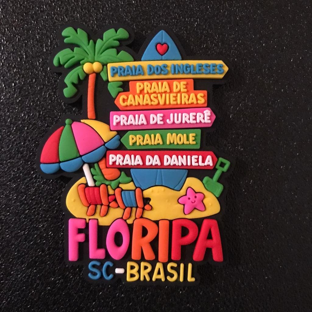 Ímã de geladeira emborrachado - Floripa Sombrinha/ SC