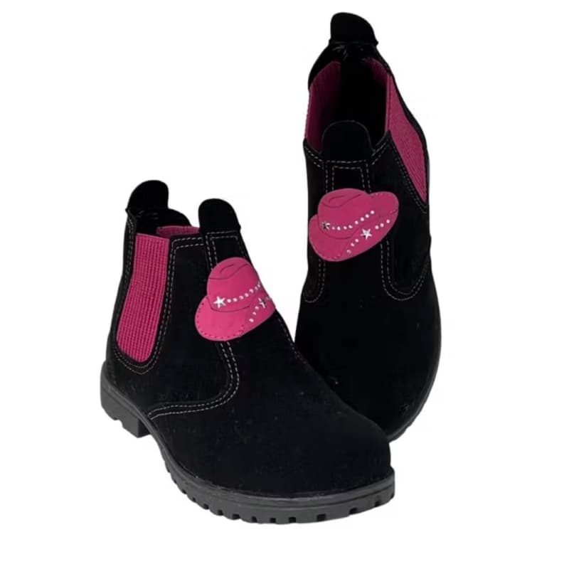 Bota coturno infantil menina cowgirl chapéu boiadeira